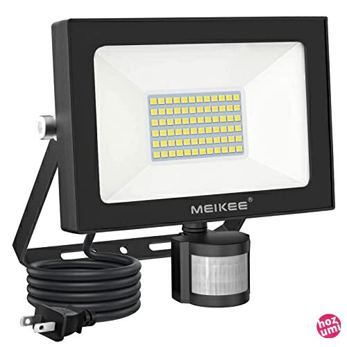 MEIKEE led センサーライト 屋外 人感センサー 防犯灯 60w 防水 6500K 6000LM 投光器 フラッドライトIP66防水 昼白色 超高輝度 駐車場 玄関灯 倉庫 屋内 町内の防犯に 照明器具 IP66防水 日本語説明書付