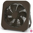 トップランド 卓上扇風機 どこでもFAN DCモーター搭載 ボックスタイプ 2電源対応 (AC / USB) ｢スマホの充電もできる｣ 静音 省エネ ブラウン SF-DFB10 BR