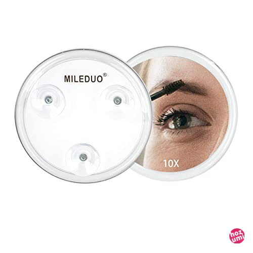 MILEDUO 拡大鏡 10X 拡大鏡 吸引カップ 簡単取り付け 拡大化粧鏡に使用 旅行用拡大鏡 シャワーミラーに貼り付け 眉毛抜き用 4インチ （1つ）