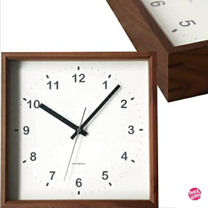 KATOMOKU square clock km-37B 木 ウォールナット 掛け時計 連続秒針 (クォーツ時計)
