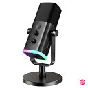 FIFINE スタンドアロンマイク 単一指向性ダイナミックマイク ミュートボタン RGBイルミネーションスイッチ 音量調節 ヘッドフォン端子付き PC プレステ サウンドカード ミキサー対応可能 ポッドキャスト 配信用 ゲーマー コンテンツ