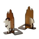 アイコレクション 本立て ブックエンド 滑り止め 日本製 透明 本棚 ブックスタンド おしゃれ かわいい ヤギ ブラウン 挟み込む 本 大人 DESKTOP N...