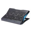 GMJ ノートパソコン冷却パッド 冷却台 冷却ファン【6機搭載】 6段階高度調整 風量調節 ノートPCクーラー 大風量 低騒音 メタルメッシュデザイン 滑り止め...
