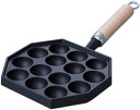 岩鋳 Iwachu たこ焼器14穴(木柄付) IH対応 穴径:約4cm 南部鉄器 90033 黒