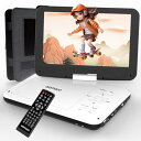 【2024年新機種】AESTIQUO ポータブルDVDプレーヤー 12.5型 dvdプレーヤー 10.5インチ液晶 cdプレーヤー【車載用ホルダー&リモコン&リ...