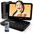【2024年新機種】AESTIQUO ポータブルDVDプレーヤー 12.5型 dvdプレーヤー 10.5インチ液晶 車載用ホルダー付 5時間連続再生 リージョン...