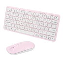 Umechaser ワイヤレスキーボード マウスセット bluetoothキーボード 無線 かわいい 使いやすい テンキーレス コンパクト ブルートゥース+2....