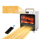 VECELO セラミックヒーター 暖炉型 人感センサー 【ECO知能恒温 3秒で速暖!】 セラミックファンヒーター 【冬新型・3D疑似炎】暖房器具 省エネ チャ...