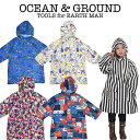 OCEAN & GROUND（オーシャン アンド グラウンド）総柄レインコート（オーシャン&グラウンド レインコート キッズ 女の子 子供用 ジュニア 小学生 小学校 入学準備 rain coat kids）