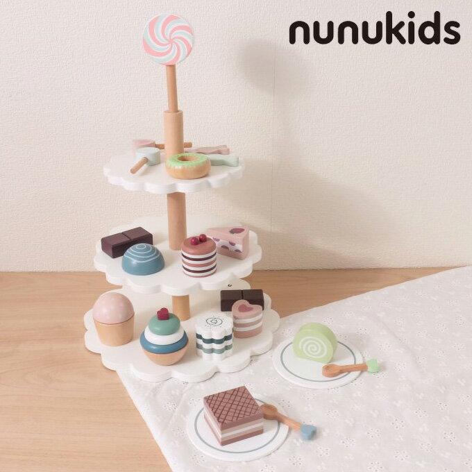 F.O.TOYBOX nunnunkids デザートタワー 木製玩具 6941182（おままごとセット 木製 おもちゃ 誕生日プレゼント ギフト 子供 女の子） 1