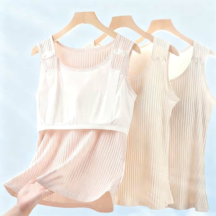 Aライン 授乳キャミ 授乳 マタニティ フロントオープン キャミソール カップ付き ...
