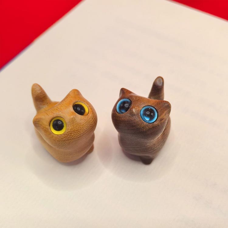置物 おしゃれ アジアン雑貨 かわいい インテリア小物 猫 猫雑貨 グッズ ネコ 置き物 雑貨 ねこ 木製 ねこ 置物 猫 置物 インテリア 飾り 木彫り 木製 [3]