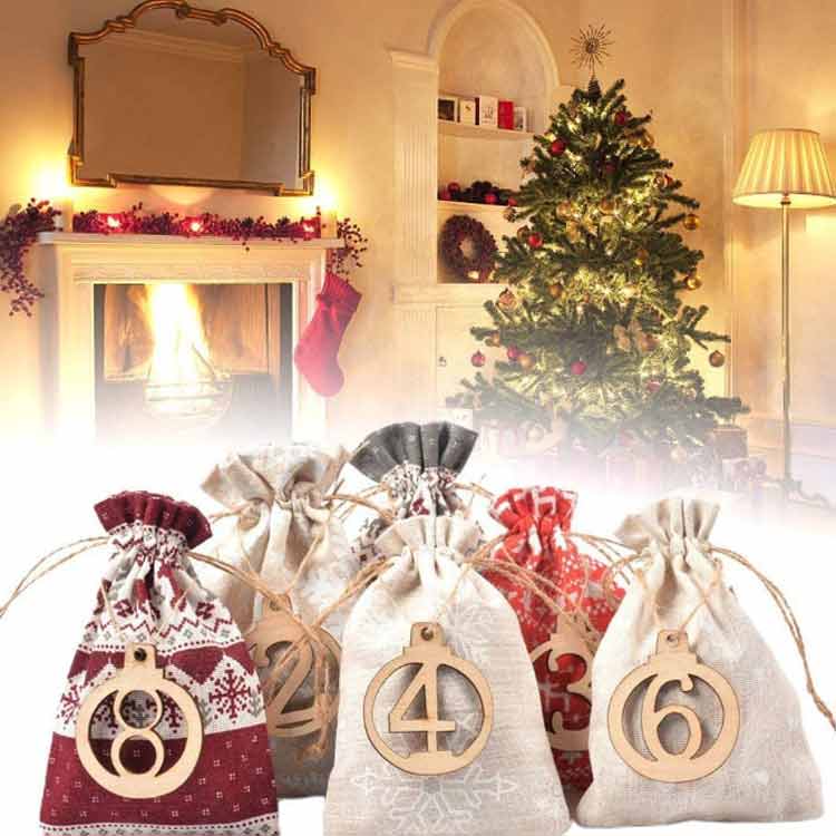 【73点セット】アドベントカレンダー 小物 セット 木製ラベル クリスマス 24日 カウントダウン 日付 【73点セット】アドベントカレンダー 袋 飾り クリスマスツリー オーナメント クリスマスアドベントカレンダー ガーランド タペストリー 飾り付け 袋 装飾