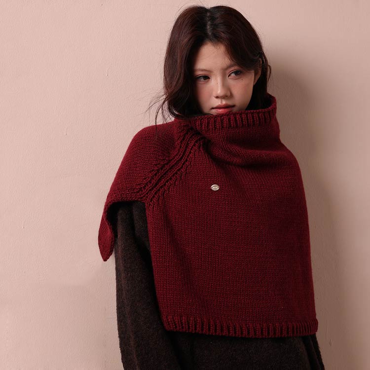 ポンチョニット おしゃれ すぬーど つけ襟 変形 ニット セーター 衿 ポンチョ 冬 ニット ケープ タートルネック リブニット ニットポンチョ スヌード ネックウォーマー スヌード つけ襟 レディース ハイネック 重ね着 秋冬 あったか 暖か 防寒 保温