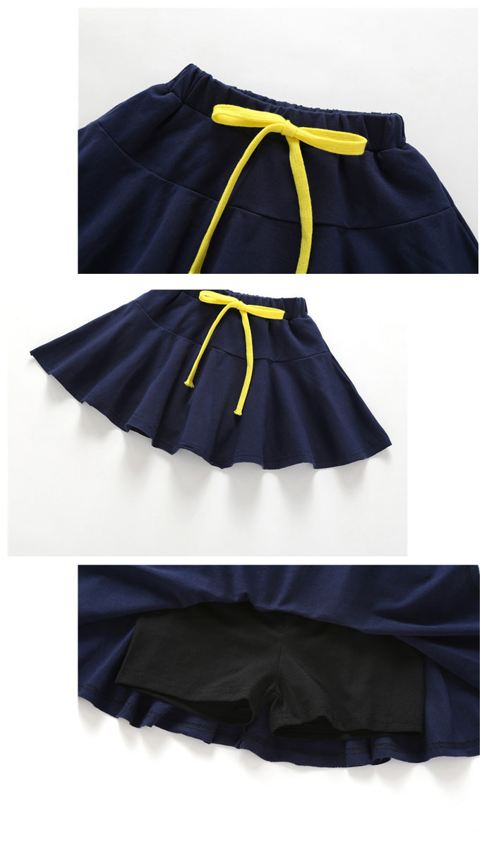 韓国子供服女の子セットアップTシャツショートパンツズスカート2点セット体操服チアガール夏服キッズ姫系上下オシャプリント遠足活動通園通学海外旅行ネイビーピンク110120130140150160cm