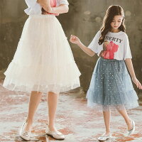 韓国子供服 スカート キッズ 女の子 チュールスカート ピカピカ オシャレ ガールズ スカート プリンセス ドット柄 裏地付き 可愛い スウィート 普段着 旅行 リゾート ページュ ブルー 120cm 130cm 140cm 150cm 160cm 170cm