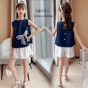 韓国子供服 女の子 セットアップ オシャレ 夏服 上下セット キッズ ノースリーブトップス+ショートパンツ 2点セット 姫系 結婚式 プレゼント イベント 学生...