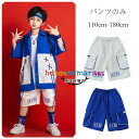 ダンス衣装 ダンスパンツ キッズ ズボン ショートパンツ hiphop 舞台 団体服 演出服 ゆったり ショーツ ホワイト ブルー ダンスパンツ 男の子 女の子 応援団 練習着 原宿系 夏着 ショーツ プリント ステージ衣装 jazz パンツ 110 120 130 140 150 160 170 180 ダンスパンツ(4)
