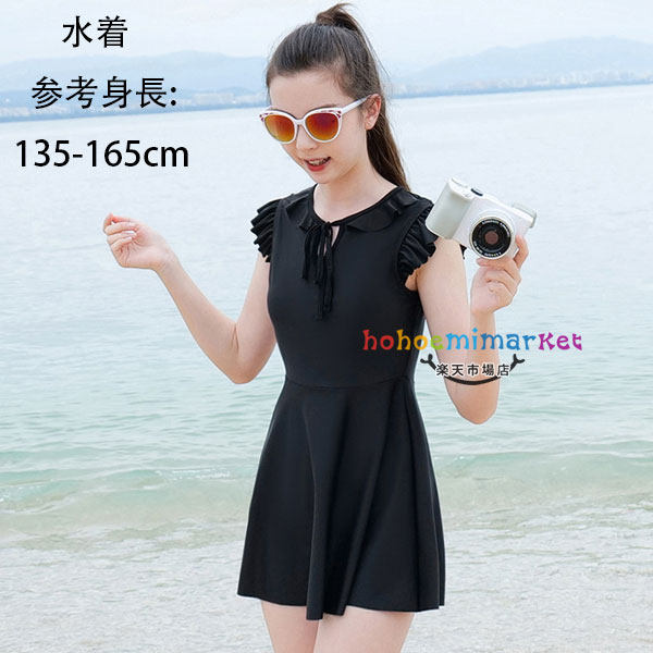 水着 女の子 水着 ブラック スクール水着 ワンピース ショートパンツ セパレート みずぎ キッズ 子供 ..
