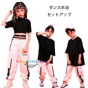 キッズ ダンス衣装 セットアップ Tシャツ スウェットパンツ 男の子 キッズ ダンス 衣装 韓国 キッズダンス 体操服 チア ダンス衣装 ダンスパンツ ガールズ hiphop K-pop 舞台 団体服 演出服 半袖 へそ出し 普段着も楽ちん 110 120 130 140 150 160 170 180 ヒップホップ