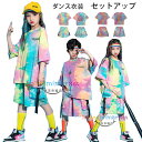 ダンス衣装 ヒップホップ タイダイ 夏服 ダンスウェア ステージ衣装　HIPHOP 女の子 男の子 ダンス衣装 個性 かっこいい 男女兼用 舞台 団体服 応援団 演出服 パフォーマンスタイド衣装 ジャズダンス衣装 半袖 Tシャツ 半ズボン 絞り染め 110 120 130 140 150 160 170 180