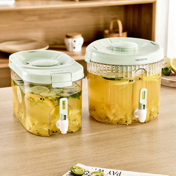 送料無料 冷水筒 ラウンド 長方形 水差し 6リットル 横置き プラスチック 秋冬麦茶ポット ドリンクボトル お茶ボトル 蛇口付き 耐冷 大容量 完全密閉型 安全ロック 洗いやすい おしゃれ 冷蔵庫 ビール樽飲料ディスペンサー アウトドア用