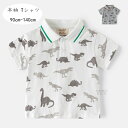 韓国子供服 ポロシャツ 男の子 恐竜Tシャツ アンズホワイト グレー キッズ トップス 半袖 ポロシャツ かっこいい ポロシャツ 90cm-140cm 兄弟 双...