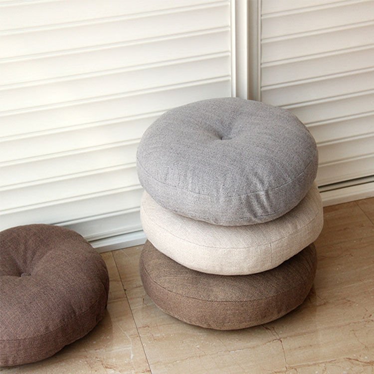 70x70x15cm フロアクッション 洗える 座布団 クッション ラウンドクッション 綿麻...