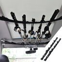 ロッドキャリー ロッドホルダー 車 車用品 【最大5本まで収納可能】 ナイロン ロッドホルダー 釣り竿収納 釣り道具 ロッドキャリー ロッドキーパーベルト マジ...