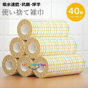 カウンタークロス 丈夫キッチンタオルロール 洗って使えるキッチンペーパータオル抗菌 綿ふきん使い捨て雑巾不織布 業務用 台ふきんディッシュクロ 吸水速乾 家庭用 食器洗い キッチンクロスぞうきん 厚手 掃除 洗車クロス 便利 40枚入 25cm×30cm【1巻=40枚入】(3)