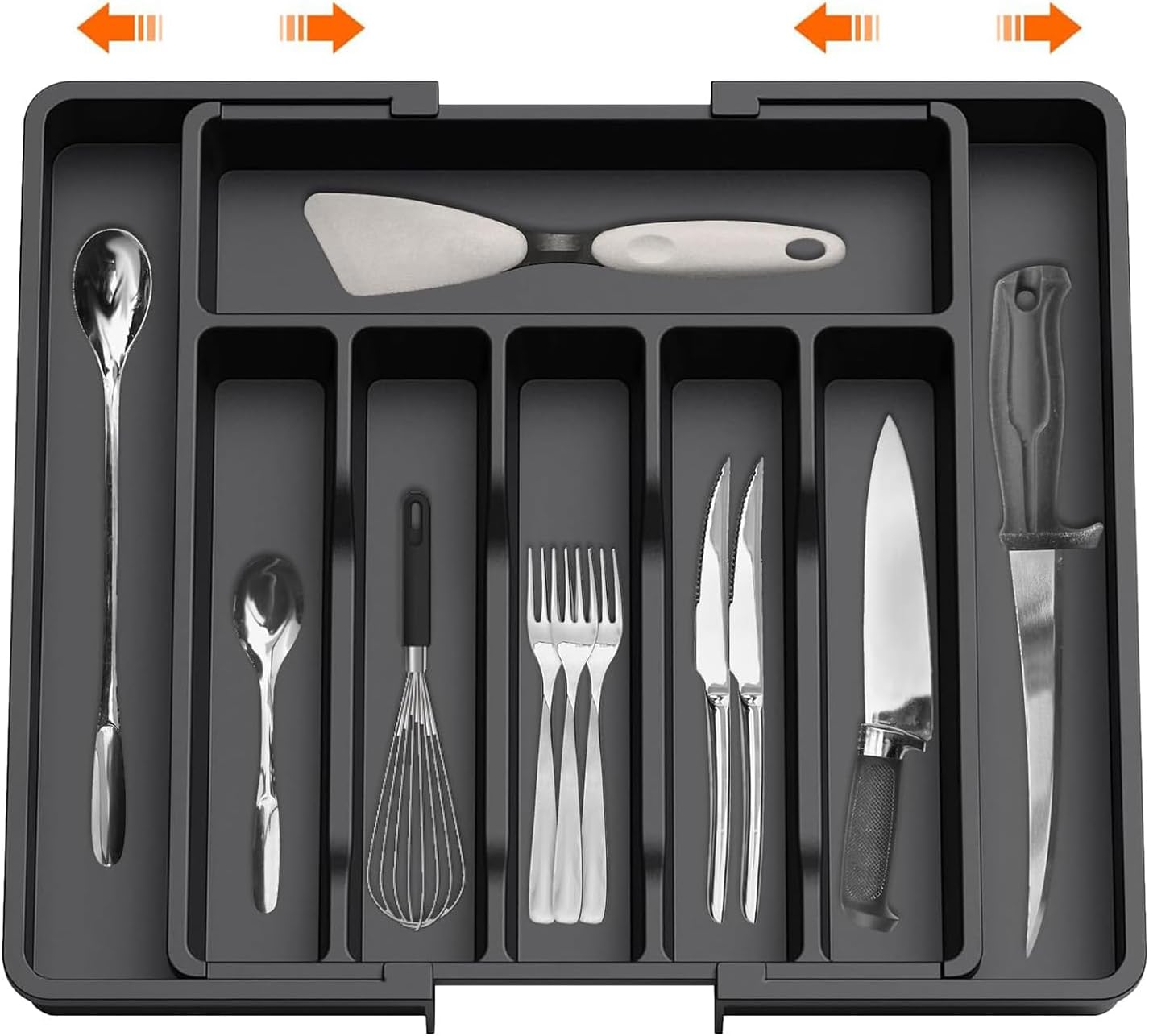 カトラリーケース 伸縮式 カトラリー収納 整理トレー 食器収納 調節可能 引き出し 仕切り 小物収納 箸入れ 調理用具 多用途 キッチン オフィス 文房具 化粧品収納 省スペース