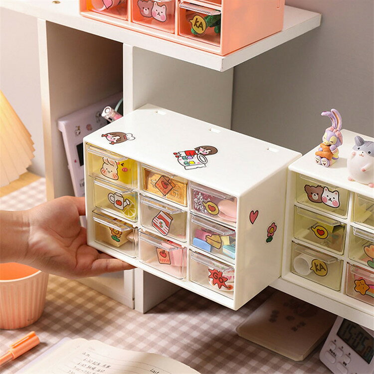 【送料無料】収納ボックス 化粧品/文具/アクセサリー収納 九宮格引き出し 六宮格引...