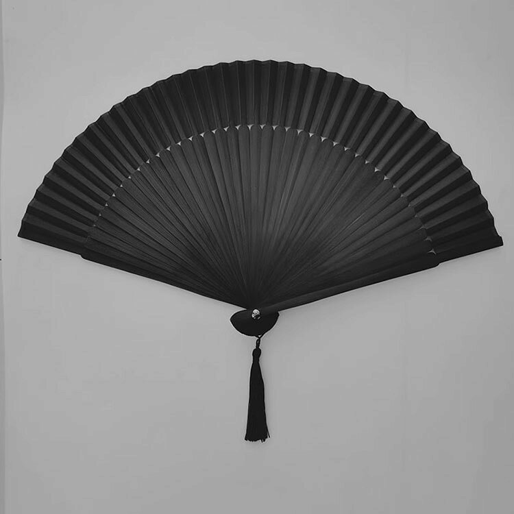 送料無料 扇子 女性用 男性用 暗黒風 高級黒...の紹介画像3