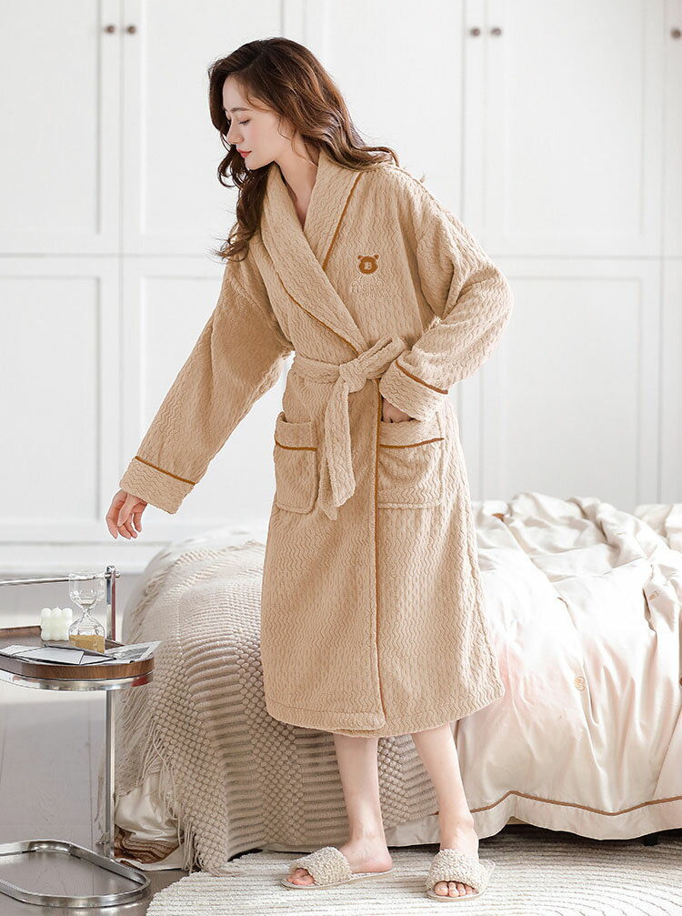 【送料無料】バスローブ パジャマ レディース もこもこ ふわふわ あったか ナイトローブ オシャレ レディースルームウエア きれいめ フランネル 裏起毛 厚手 防寒 暖かい ルームウエア 部屋着 寝巻き ホテル用 自宅用 ルームウエア パジャマ