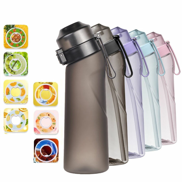 9色 新しいアップグレードされたフレーバーウォーターボトル スポーツ用水筒 エアアップ ウォーターボ..