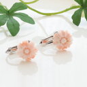 【特別奉仕品】 ピンクサンゴ(深海珊瑚) フラワー 約11×3mm 真鍮 イヤリング
