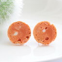 【訳あり商品】 ピンクサンゴ(ミッド珊瑚) 花彫り 約14×16×4mm イヤリング 真鍮ネジバネ式