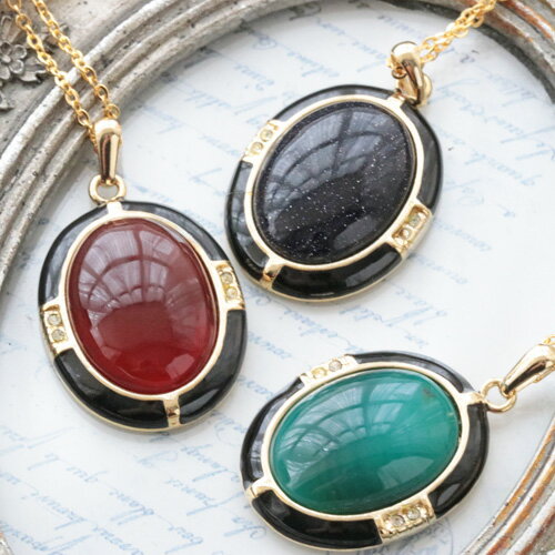 【訳あり商品】　メノー　ブルーゴールドストーン　オニキス　ペンダントネ...(4)