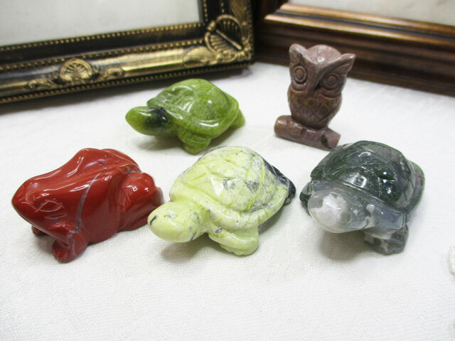 【訳あり】【在庫処分!!】天然石 置物5個セット