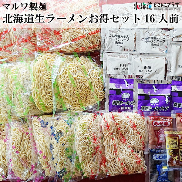 楽天北海道どさんこプラザWEB産地出荷「北海道生ラーメンお得セット16人前」常温 送料込 父の日 北海道 ラーメン セット かにみそ 旭川 函館 釧路 大容量