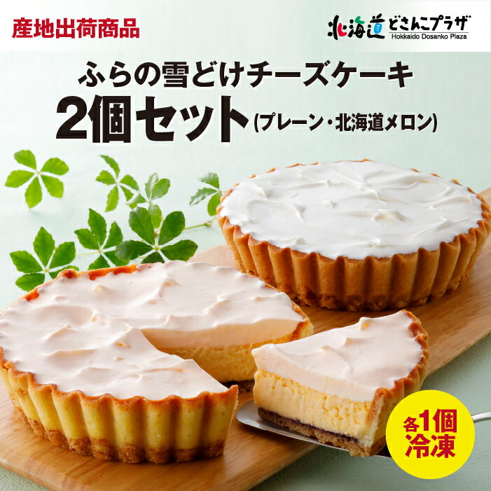 産地出荷「ふらの雪どけチーズケーキ2個セット(プレーン・メロン)」 冷凍 送料込 お中元北海道 セット 期間限定 人気のサムネイル
