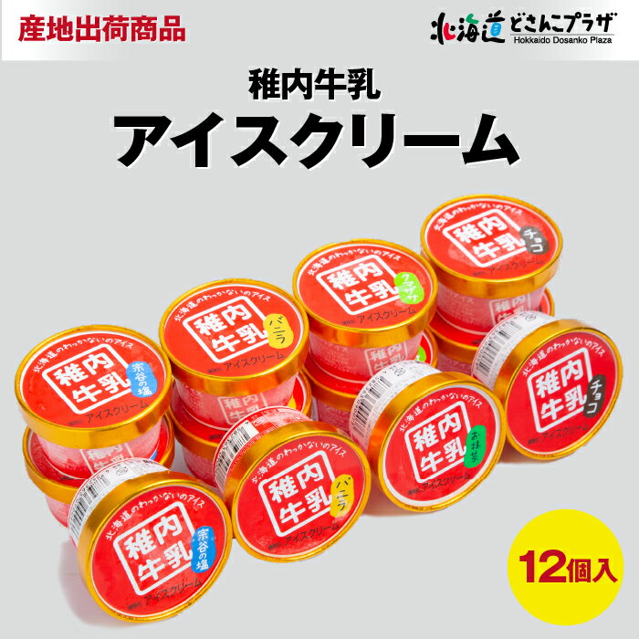 産地出荷「稚内 牛乳アイスクリーム 12個 セット」冷凍 送料込 父の日 北海道 ミルク 牛乳 アイス スイーツ 北海道グルメ お土産 美味しい バニラアイス 宗谷の塩 チョコ クマザサ 抹茶 お取り寄せ プレゼント わっかない ノンホモ 無添加