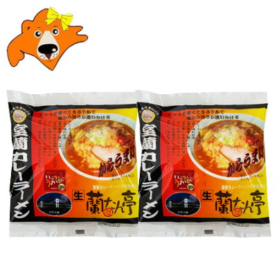 北海道 ギフト・タネ 実 蔵本舗 室蘭 蘭たん亭 カレーラーメン 送料無料 室蘭カレーラーメン 生ラーメン スー プ付き 1食入り×2袋 生麺 価格 1000円 ポッキリ 送料無料 らんたんてい