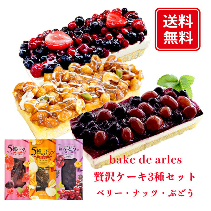 bake de arles ベイクド・アルル 贅沢ケーキ3種セット ベリー ナッツ ぶどう ギフト プレゼント 食べ物 送料無料グルメ ケーキ お返し 御中元 御歳暮 母の日 こどもの日