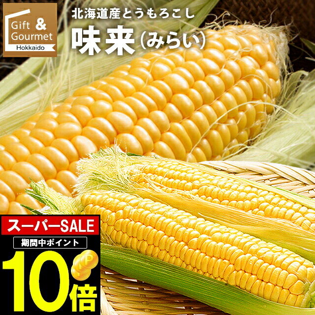 2024年 予約受付中 9月頃出荷開始とうもろこし 北海道 送料無料 北海道産 味来 (みらい)【とうもろこし とうきび トウモロコシ 新鮮直送 新鮮 直送 おいしい スイーツ 旬 イエロー系 フルーツ 新鮮直送 黄色系 新鮮 朝もぎ 直送 人気】 1