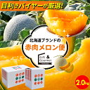【予約】メロン ギフト 送料無料 【目利きバイヤーにおまかせ!】北海道ブランドの赤肉 メロン便 約2.0kg(LLサイズ/優品または秀品) / お中元ギフト 御...