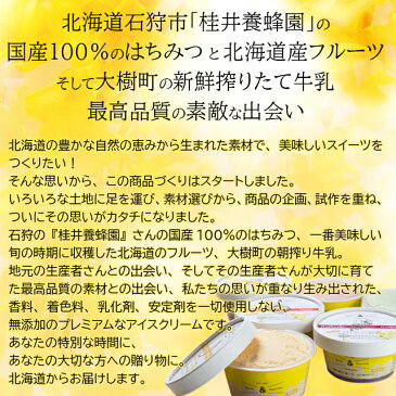 母の日 遅れてごめんね ギフト アイス送料無料 桂井養蜂園国産はちみつ＆北海道産フルーツの無添加アイス 6個セット【6個 無添加 添加物なし アイスクリーム カップアイス ハチミツ 北海道 生乳 フルーツ セット 詰め合わせ 北海道産 内祝い】【21gmo】