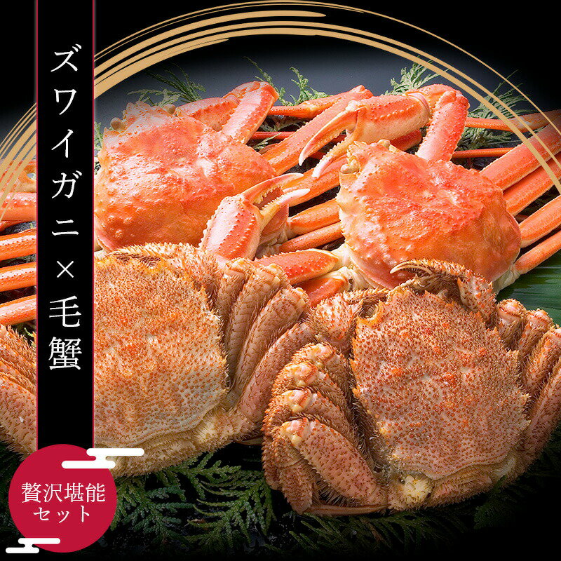 ズワイガニと毛蟹の贅沢堪能セット(ズワイガニ500g2尾+毛蟹330g2尾)蟹 カニ カニセット 海鮮ギフト セット