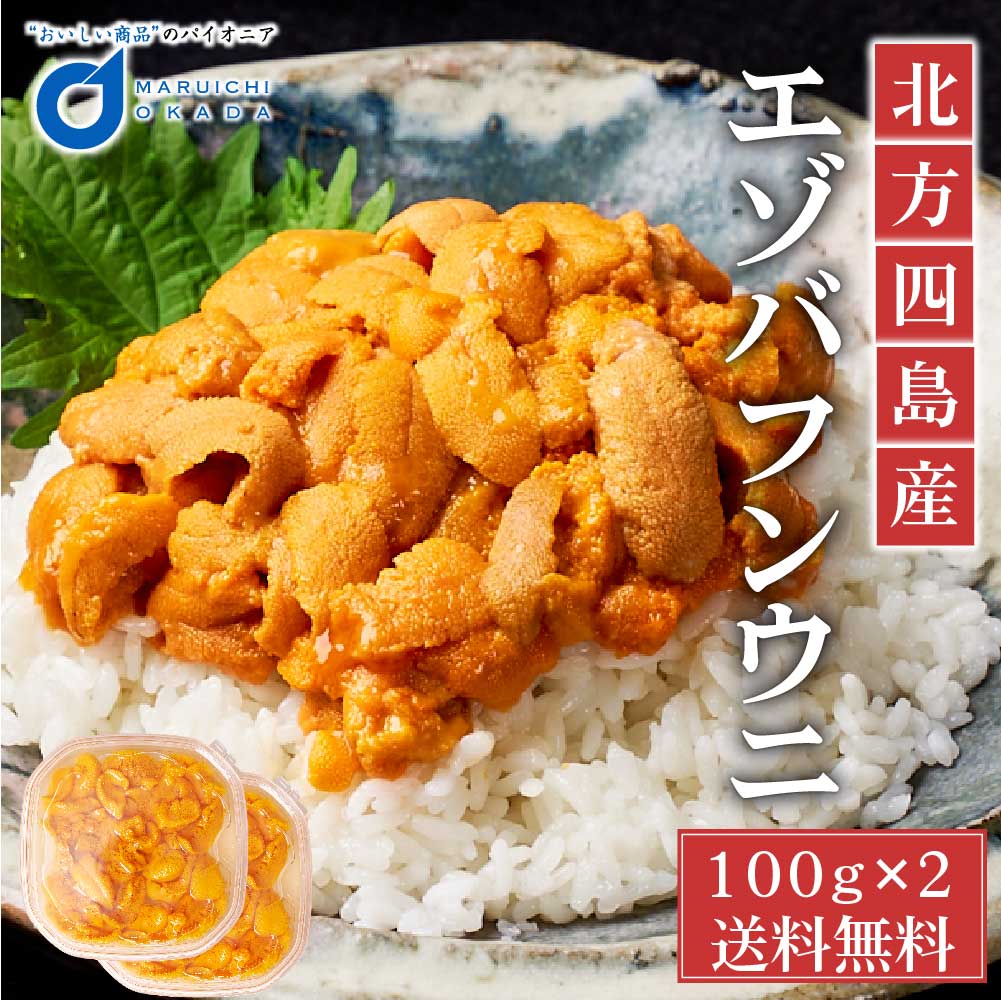 【楽天スーパーSALE！10%OFF！】敬老の日 プレゼント ウニ 塩水 うに ウニ 訳あり 塩水うに 100g x 2パック 北方四島産 送料無料 冷蔵配送 生うに バフン 生ウニ 雲丹 北海道 グルメ 場外市場 無添加 塩水パック ハロウィン