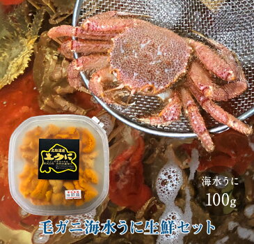 活毛ガニ塩水うに生鮮セット【北海道 お土産 贈り物 ギフト プレゼント お中元 お歳暮】